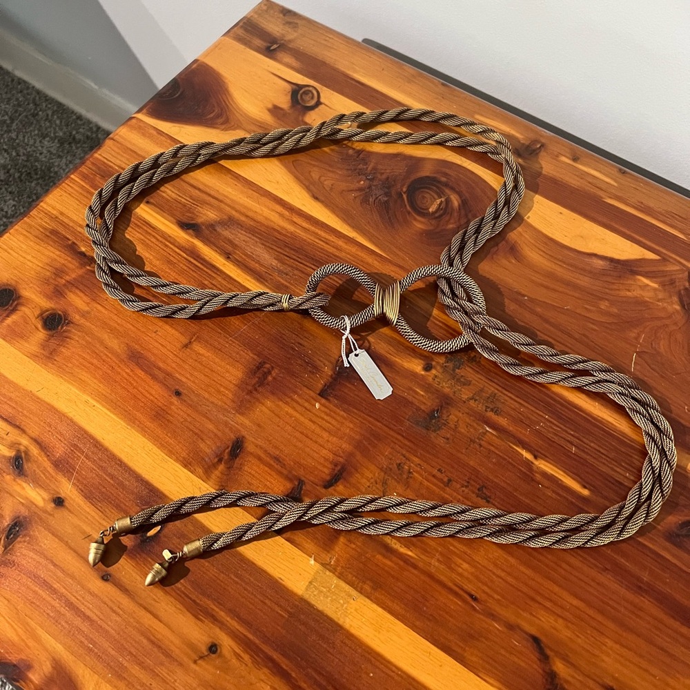 Vintage Bronze Braided Rope lariat belt